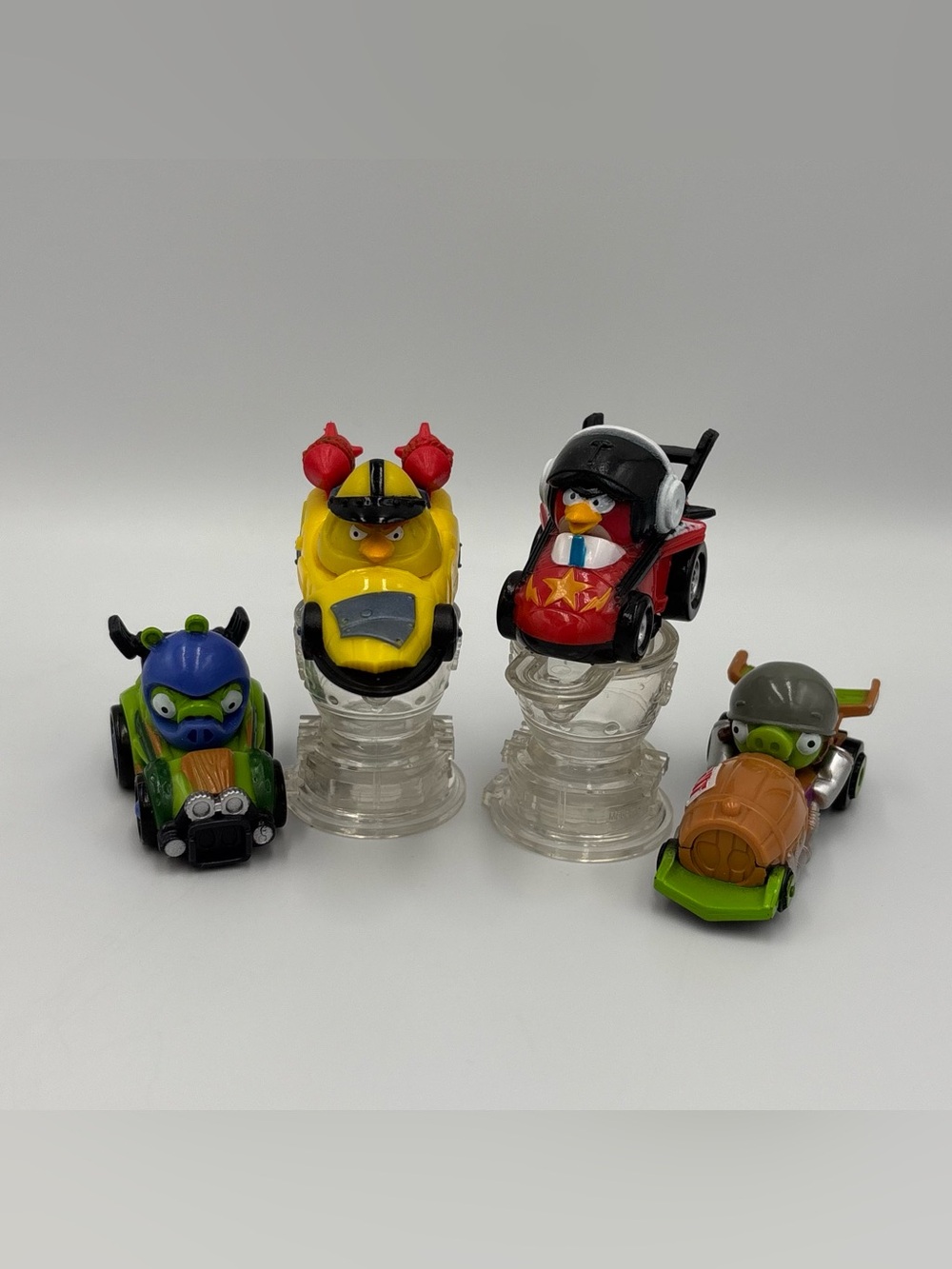 RARE Angry Birds Go Telepods Toy Lot- Red Chuck Green Pig Helmeted Corporal Pig